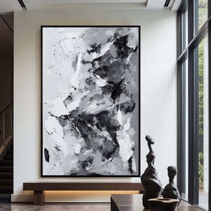 Black and White Abstract Art Canvas: Modern Home Decor