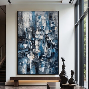 Blue Abstract Canvas Wall Art: Modern Home Decor