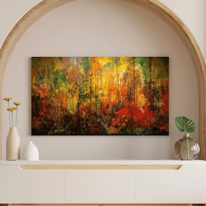 Abstract Forest Canvas Print: Colorful Richter Style Wall Art