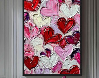 Heart Painting Printable: Romantic Abstract Wall Art (Digital Download)