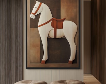 Geometric Horse Art Print: Abstract Equestrian Decor (Digital Download)
