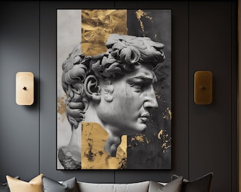 David Statue Framed Poster: Michelangelo Print, Greek Art