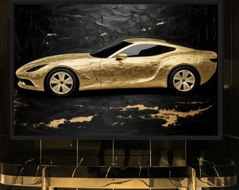 Luxury Sports Car Framed Canvas: Automotive Wall Art