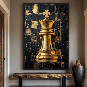 King Chess Piece Digital Print, Chess Wall Art, Chess Print, Chess Art, Chess Wall Decor, Chess Home Decor, Chess Painting, Wall Art, King