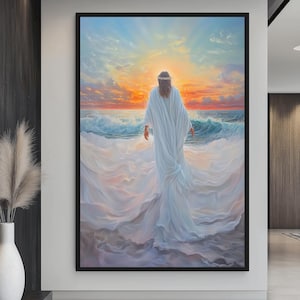 Jesus Walking on Water Art Print: Bible Verse Wall Art (Digital Download)