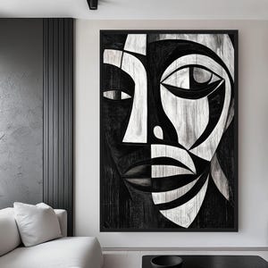 Afrikanische abstrakte Kunst, schwarz und weiß, afrozentrische Wandkunst, Kulturelle Kunst, Afrikanische Kunst, abstrakte Wandkunst, Wandkunst