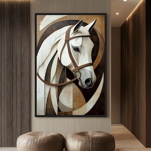 Geometric Horse Art Print: Abstract Equestrian Wall Decor (Digital Download)