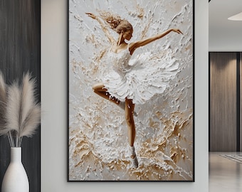 Framed Ballerina Art Print: Abstract Dance Wall Decor