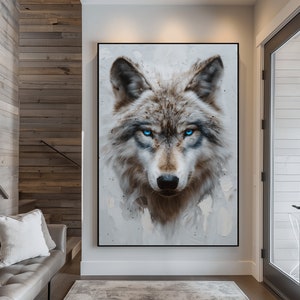 White Wolf Abstract Art Digital Print, Wolf Wall Art, Wolf Print, Wolf Art Print, Wolf Wall Decor, Wolf Portrait, Wolf Painting, Wall Art