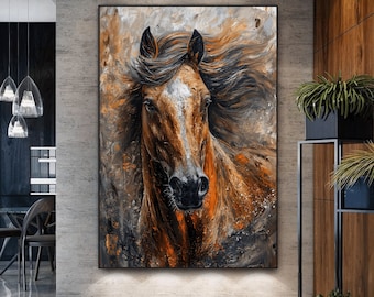Horse Abstract Art Digital Print, Horse Painting, Horse Wall Art, Abstract Horse, Horse Print, Horse Portrait, Horse Poster, Animal Wall Art
