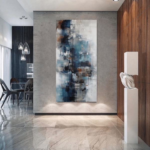 Blue Grey Wall Art Etsy