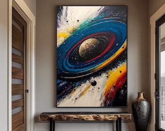 Abstract Space Art Print: Colorful Galaxy Home Decor (Digital Download)