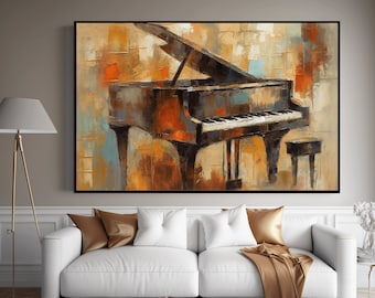 Abstract Piano Art Print: Modern Music Poster (Digital Download)