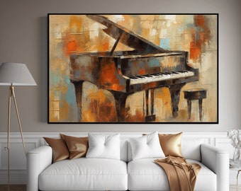 Abstract Piano Framed Poster: Modern Music Wall Art