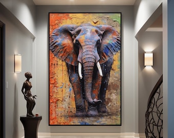 Abstract Elephant Art Framed Poster: Modern Animal Wall Decor