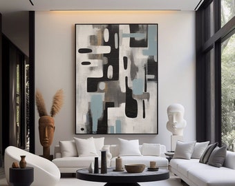Black and White Geometric Abstract Art Print (Digital Download)
