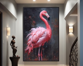 Flamingo Abstract Art Print: Pink Home Decor (Digital Download)