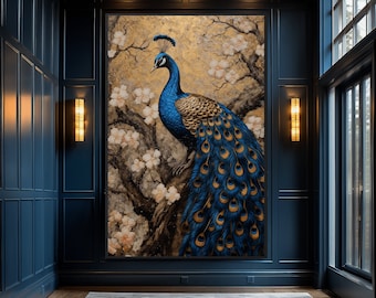 Framed Peacock Poster: Elegant Bird Wall Art