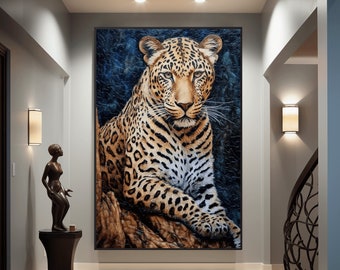Leopard Painting: Colorful Animal Wall Art (Digital Print)