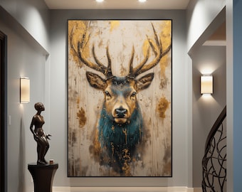 Deer Abstract Art Digital Print, Deer, Deer Print, Deer Wall Art, Deer Printable, Deer Art Print, Animal Wall Art, Deer Poster, Home Decor
