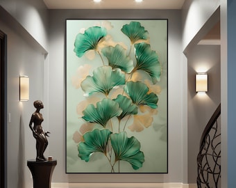 Ginkgo Leaf Abstract Art Print: Botanical Wall Decor (Digital Download)