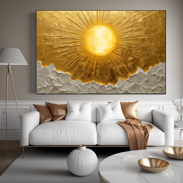 Sun Abstract Art Digital Print, Sun, Sun Wall Art, Sun Print, Sun Poster, Sun Painting, Sun Art Print, Abstract Sun, Gold, Modern Wall Art