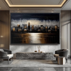 Abstract New York Cityscape Canvas Print: Urban Home Decor