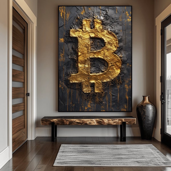 Bitcoin Abstract Art Digital Print, Bitcoin, Bitcoin Art, Bitcoin Wall Art, Bitcoin Poster, Bitcoin Painting, Bitcoin Print, Crypto, Btc Art