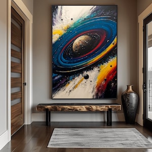 Lienzo de arte abstracto espacial, arte espacial, póster espacial, impresión espacial, arte espacial abstracto, arte digital, arte mural grande, póster espacial, espacio