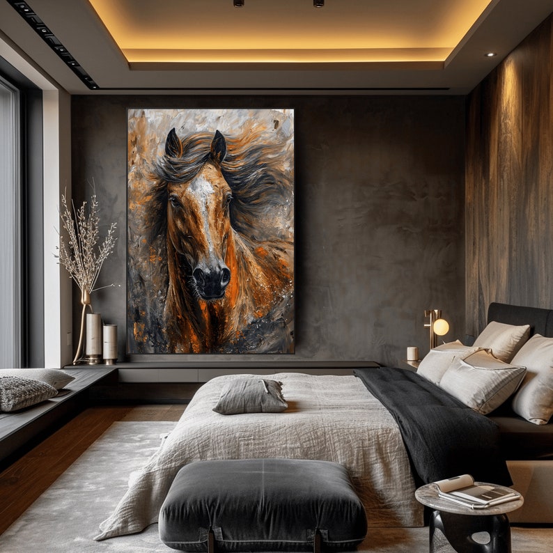 Abstract Horse Art Print: Modern Animal Portrait (Digital Download) afbeelding 4