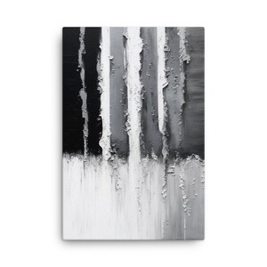 Black and White Abstract Canvas Print: Modern Minimalist Wall Art - Etsy