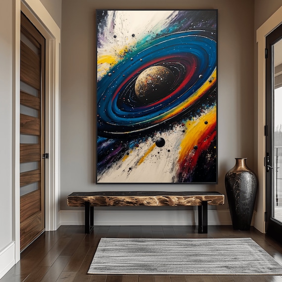 Abstract Space Art Print: Colorful Galaxy Home Decor (Digital Download)