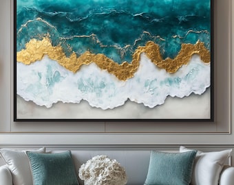 Ocean Framed Canvas: Modern Coastal Wall Art