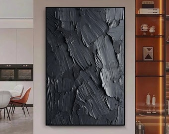 Black Abstract Art Print: Minimalist Texture Wall Decor (Digital Download)