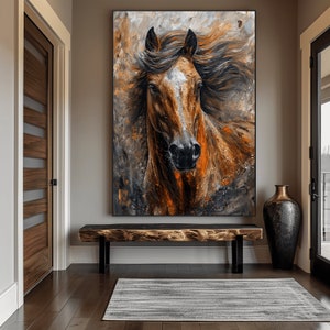 Abstract Horse Art Print: Modern Animal Portrait (Digital Download) afbeelding 2