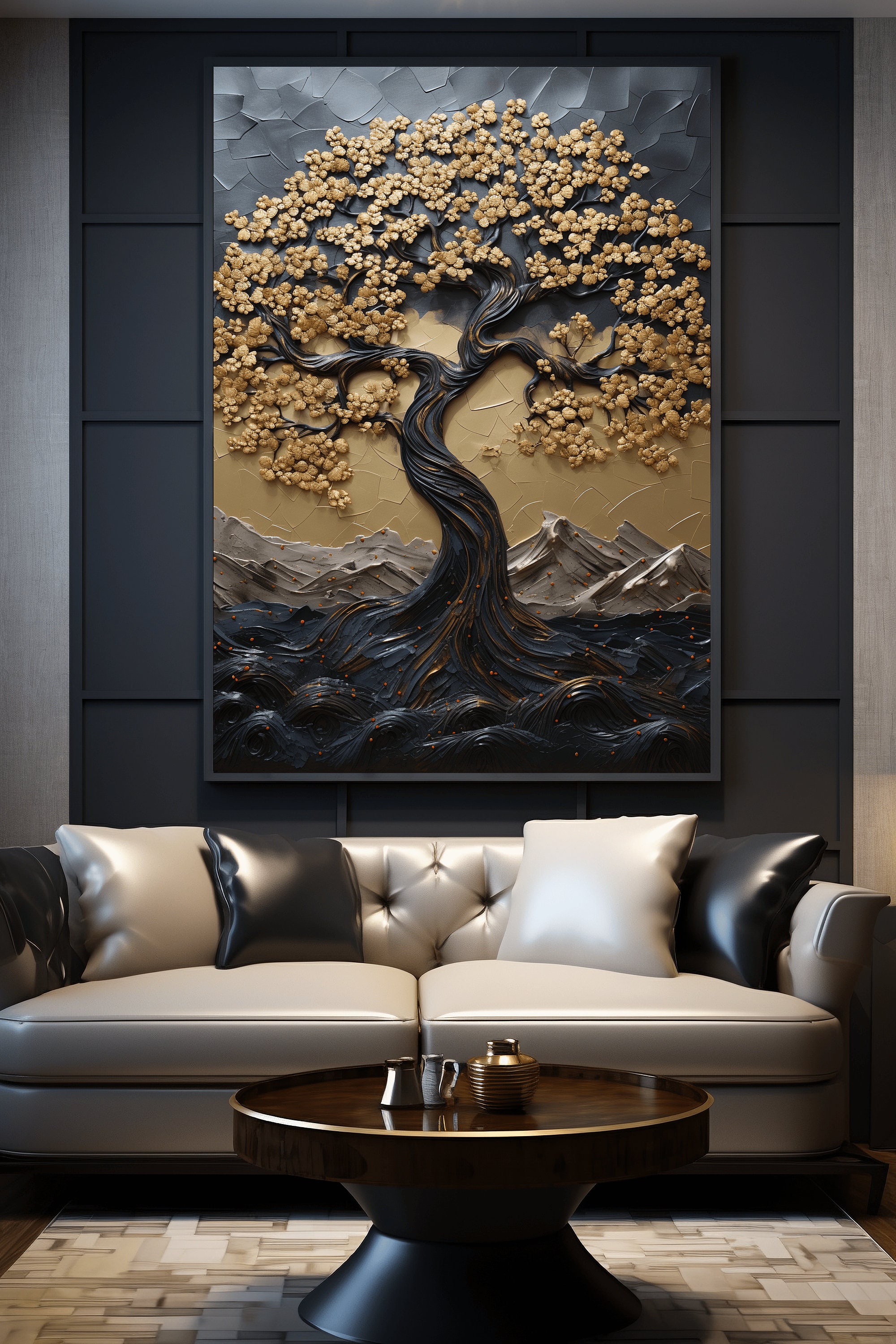 Tree Abstract Wall Art Framed Poster, Tree, Tree Painting, Tree Print