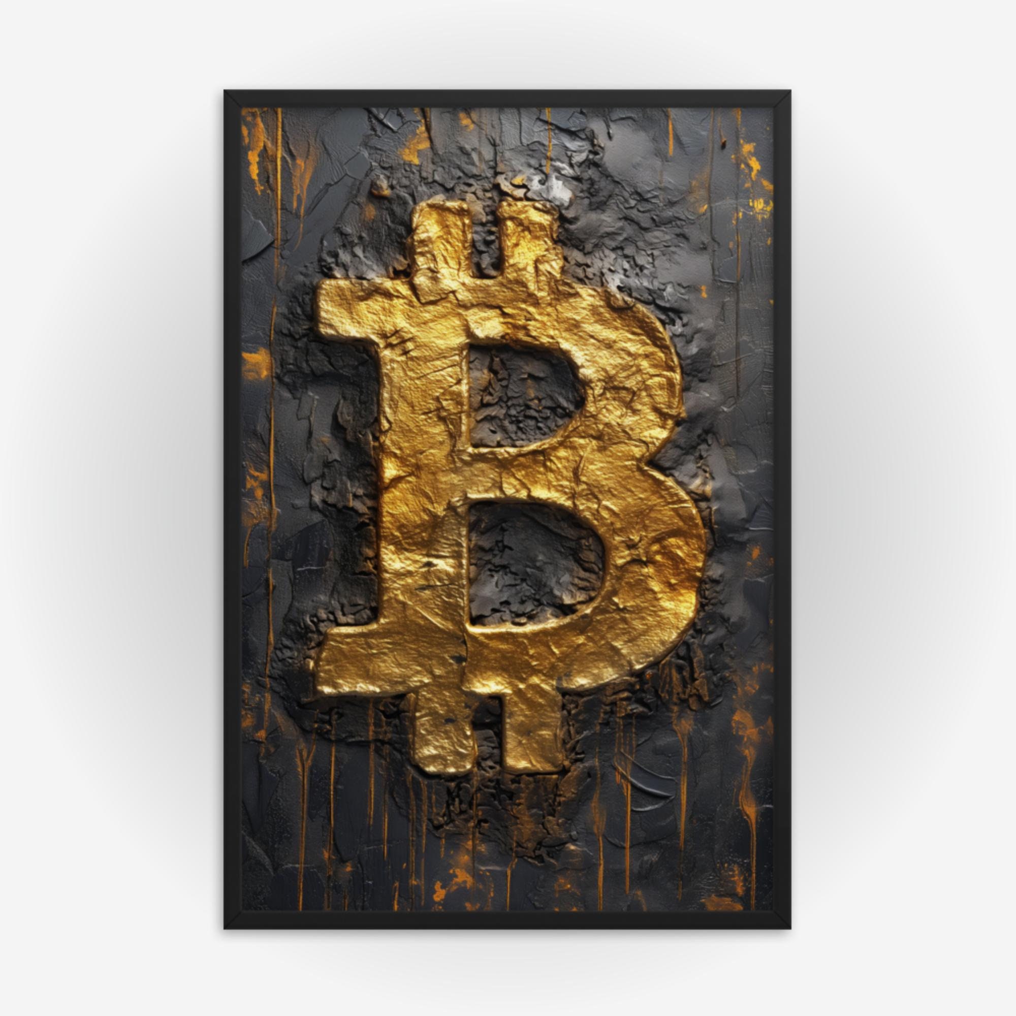Bitcoin Abstract Art Framed Poster: Crypto Wall Decor - Etsy