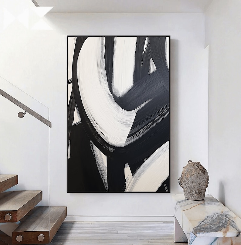Black and White Abstract Art Print: Modern Wall Decor (digital Download ...