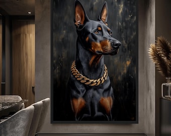 Dobermann Kette - Digitaler Download Poster für die Wand