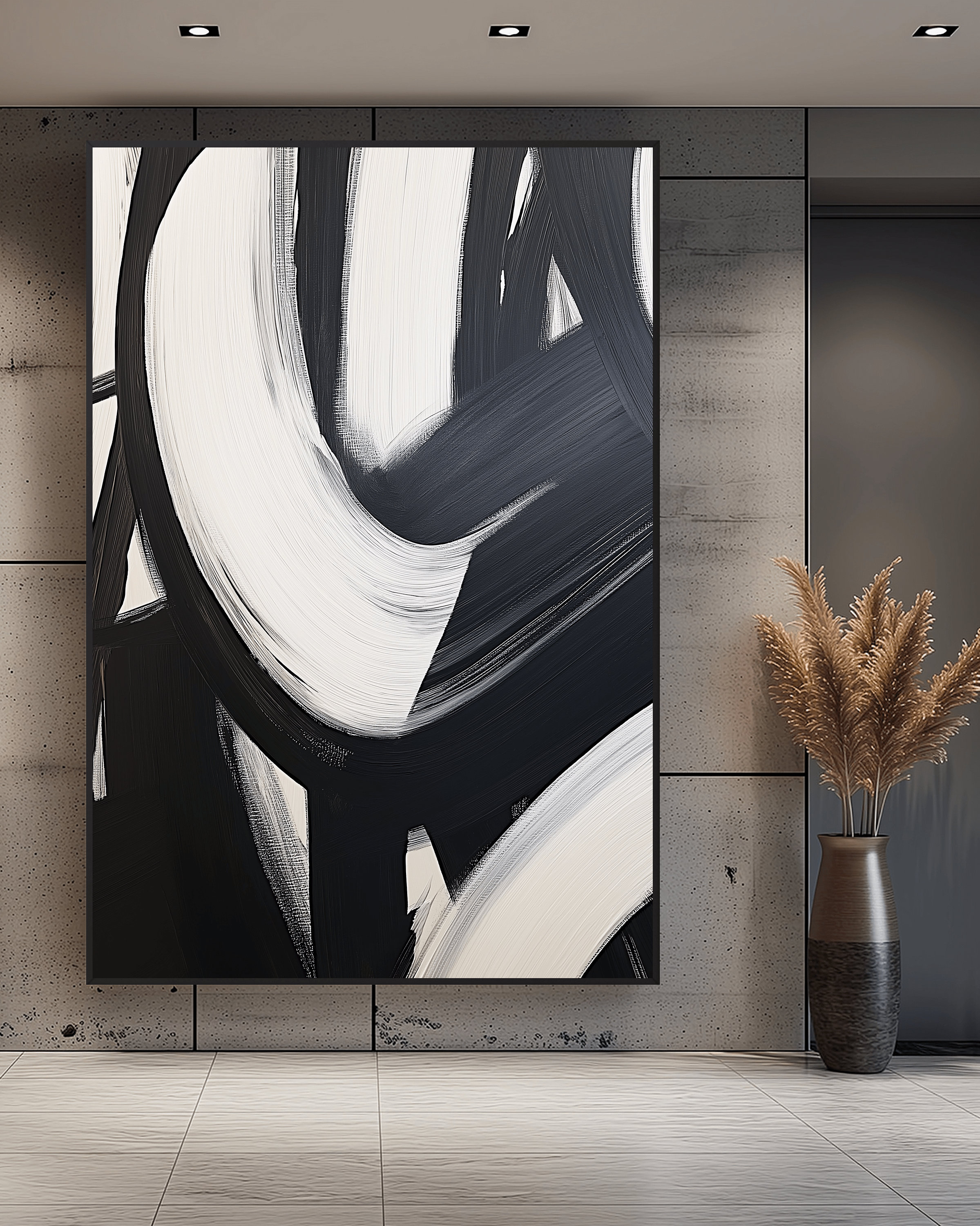 Black and White Abstract Art Print: Modern Wall Decor (digital Download ...