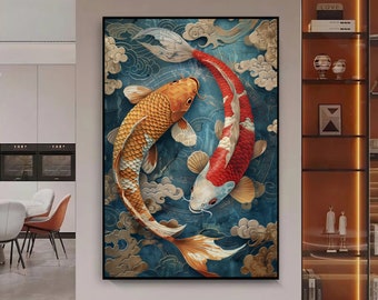 Japanese Koi Fish Art Print: Elegant Wall Decor (Digital Download)