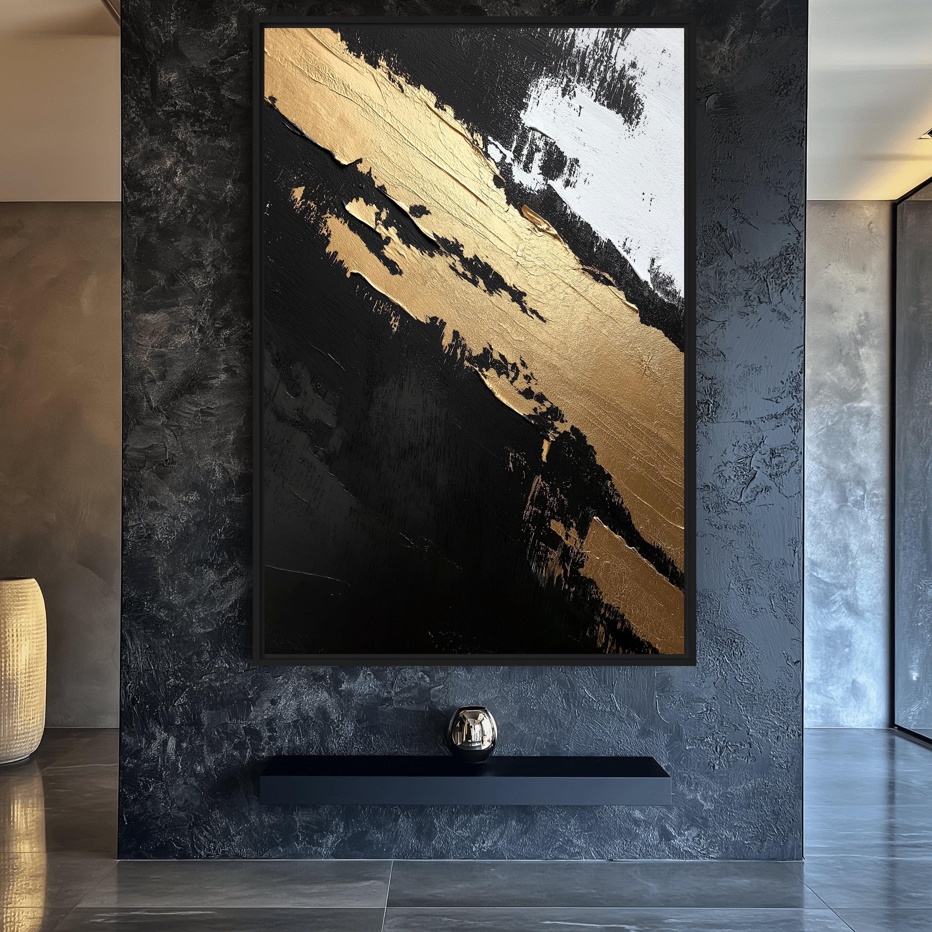 Black Gold Abstract Art Print: Modern Wall Decor (digital Download) - Etsy