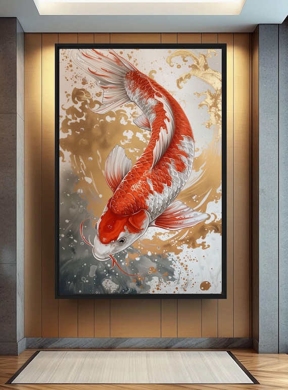 Koi Fish Art Print: Japanese Zen Wall Decor (Digital Download)