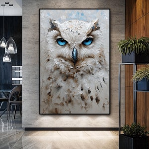 White Owl Abstract Art Digital Print, Owl Print, Owl Painting, Owl Wall Art, Owl Printable, Owl Art Print, Owl Artwork, Bird Art, Wall Art