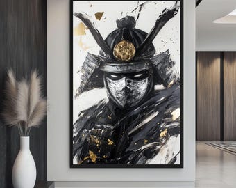 Samurai Warrior Art Print: Modern Japanese Wall Decor (Digital Download)