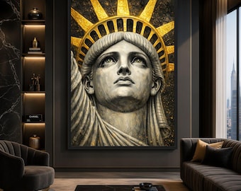Frihetsgudinnan i svart guld, väggdekoration i stil med New York