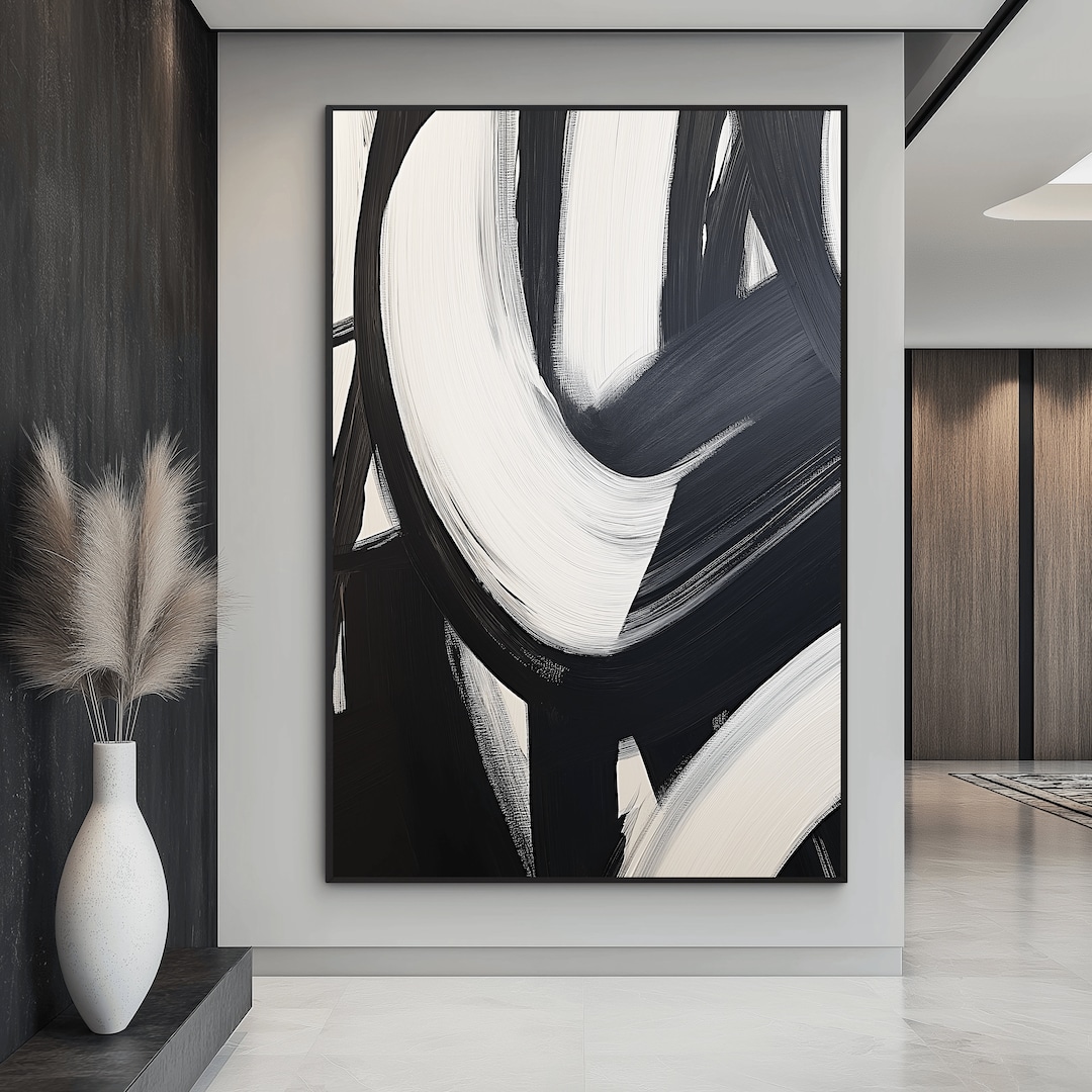 Black and White Abstract Art Print: Modern Wall Decor (digital Download ...