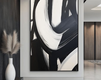 Black and White Abstract Art Print: Modern Wall Decor (Digital Download)