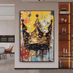 Crown Abstract Digital Print, Crown, Crown Wall Art, Crown Print, Crown Painting, Colorful Wall Art, Digital Print, Abstract Wall Art, Print