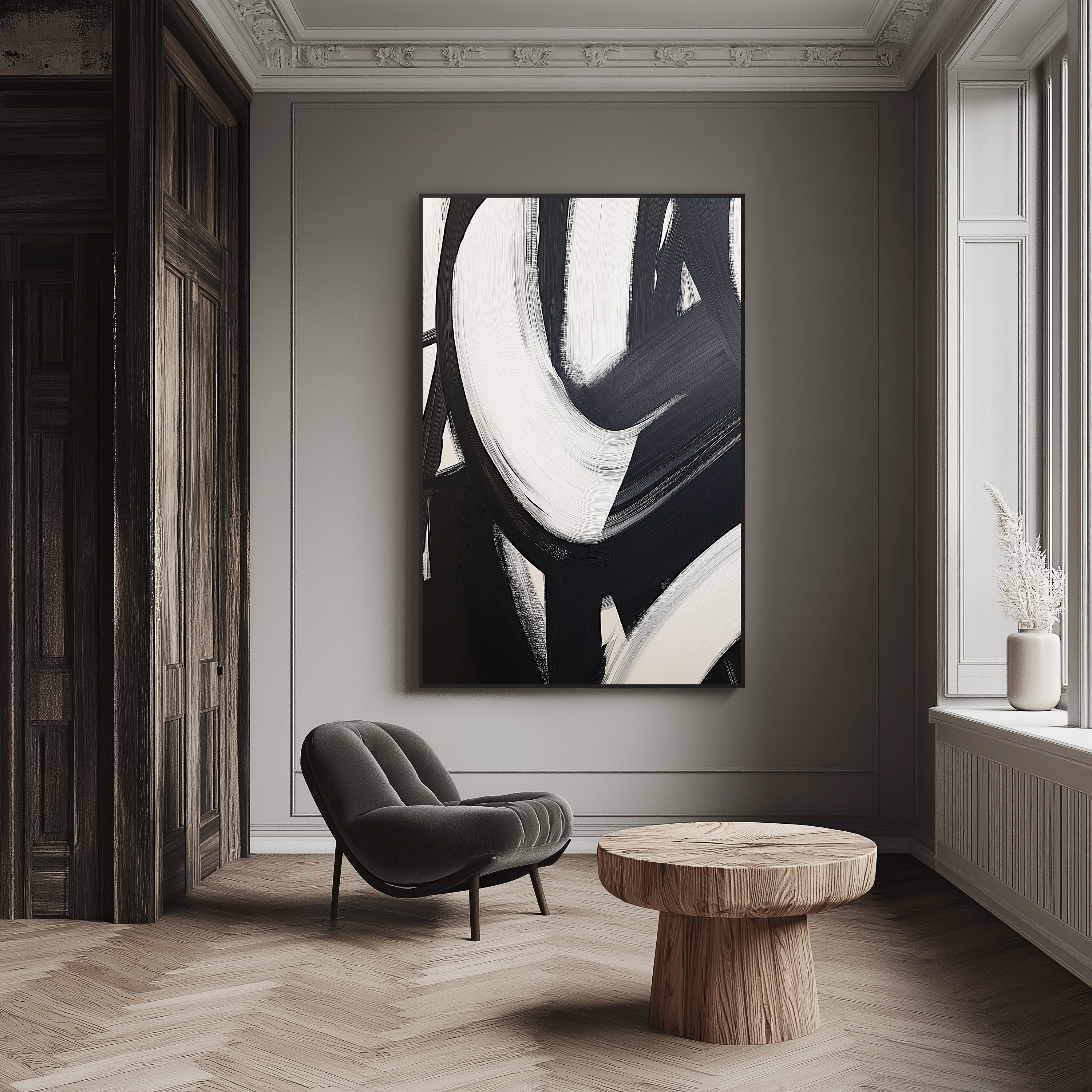Black and White Abstract Art Print: Modern Wall Decor (digital Download ...